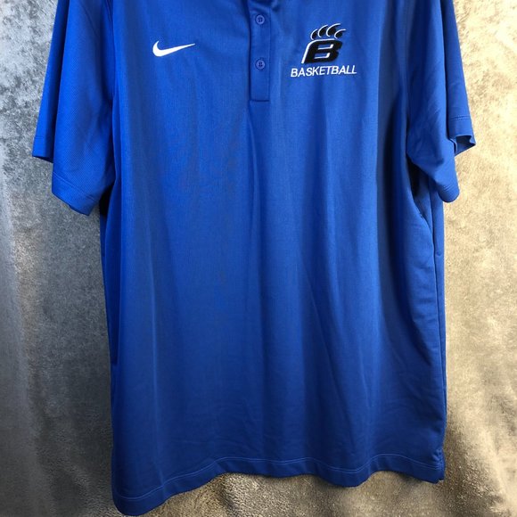 Nike Polo Shirt Men's XL Blue Embroidered Basketball Logo Comfort CI4470-480 - Picture 3 of 12
